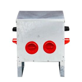 Automatic Chicken Feeder Rodent Proof, 4 Ports Large Capacity Metal Poultry Feeder With Handles And Lid, Galvanized Chicken Feeder For Hen Coop (Option: Defaulttitle)