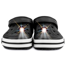 2pcs IPX5 Waterproof Shoe Headlamps; 2 LED Lamps; For Clogs; Walking Dogs; Lasting For 72 Hours; For Adults And Children; Outdoor Camping Accesso (Color: Black)